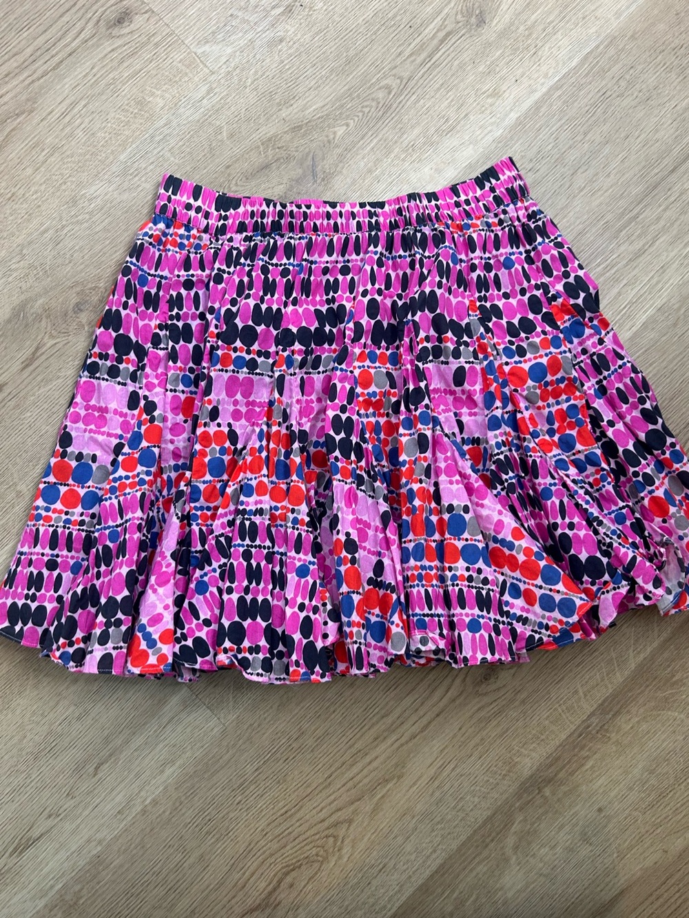 RHODE 100% Cotton Tiered Hilary Cotton Dot Multicolor Mini Skirt